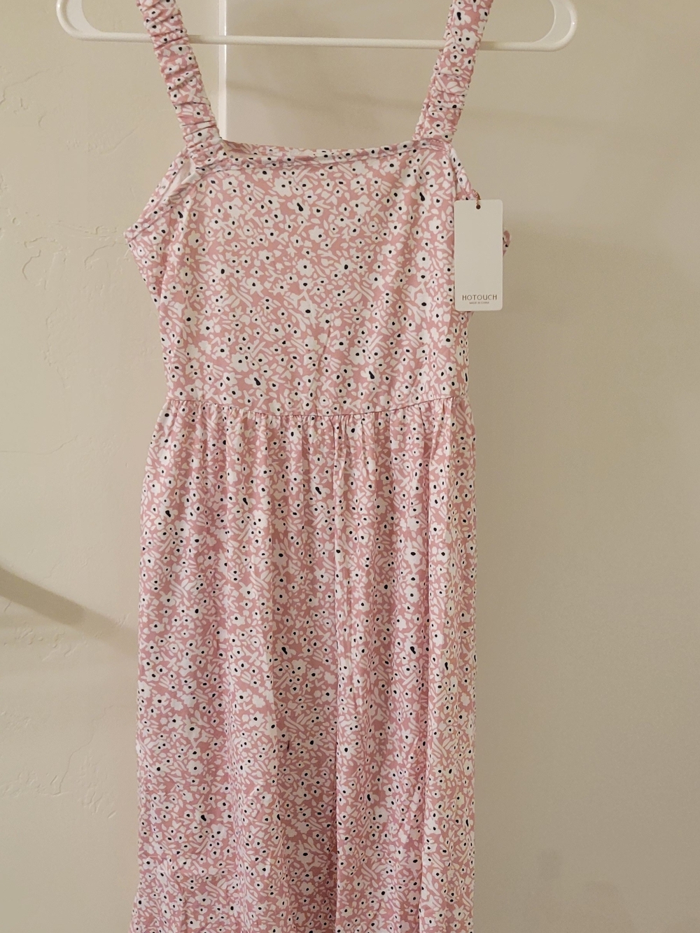 Pink Floral Strap Dress